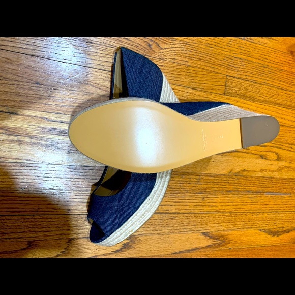 Coach denim wedge shoe size 11 peep toe brand new - Picture 4 of 9